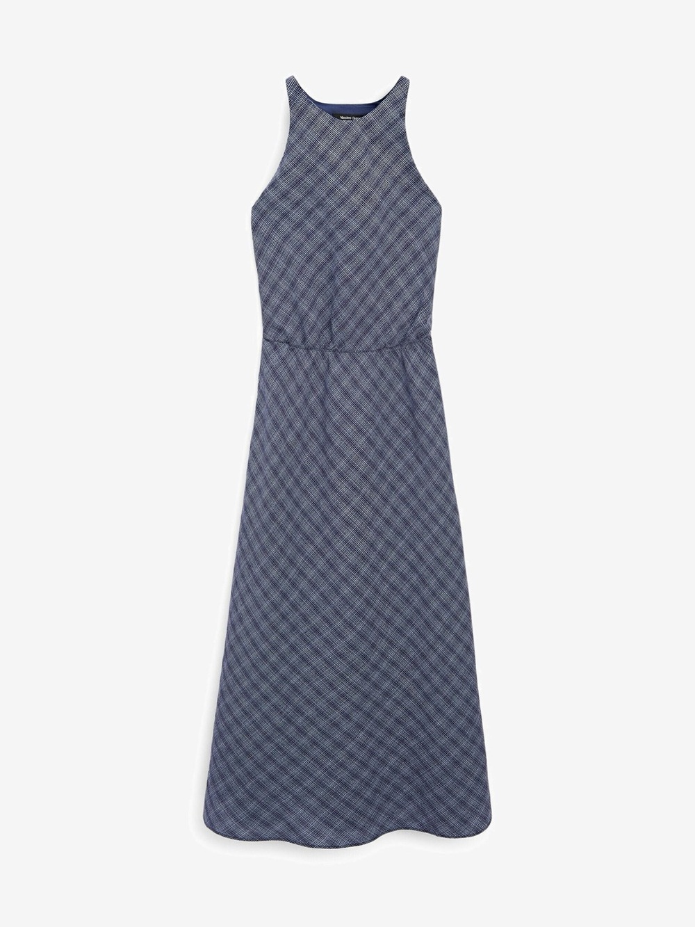Massimo Dutti Navy Plaid Sleeveless Dress - Picture 6 of 8